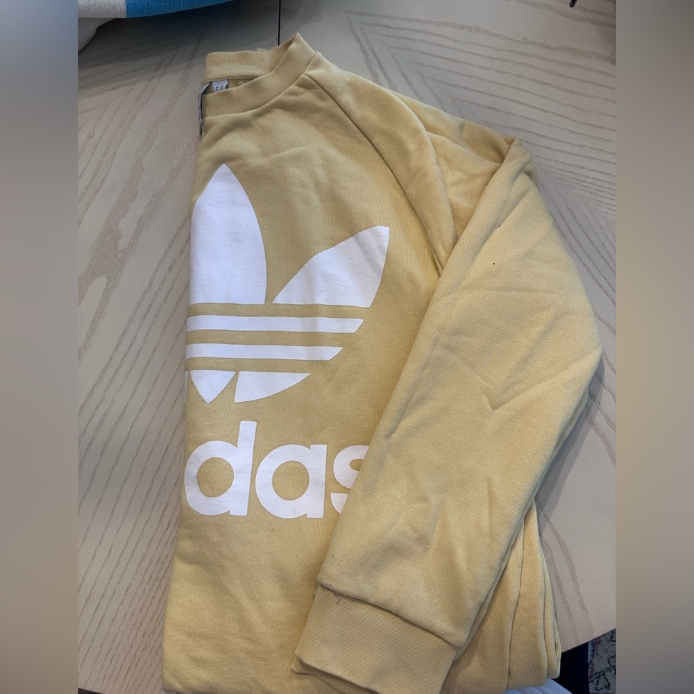 Adidas originals, yellow crewneck sweatshirt